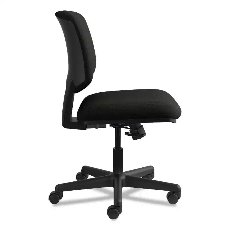 Sedia operativa in pelle serie Volt supporta fino a 113 kg, altezza seduta da 45,72 a 56,52 cm, nera