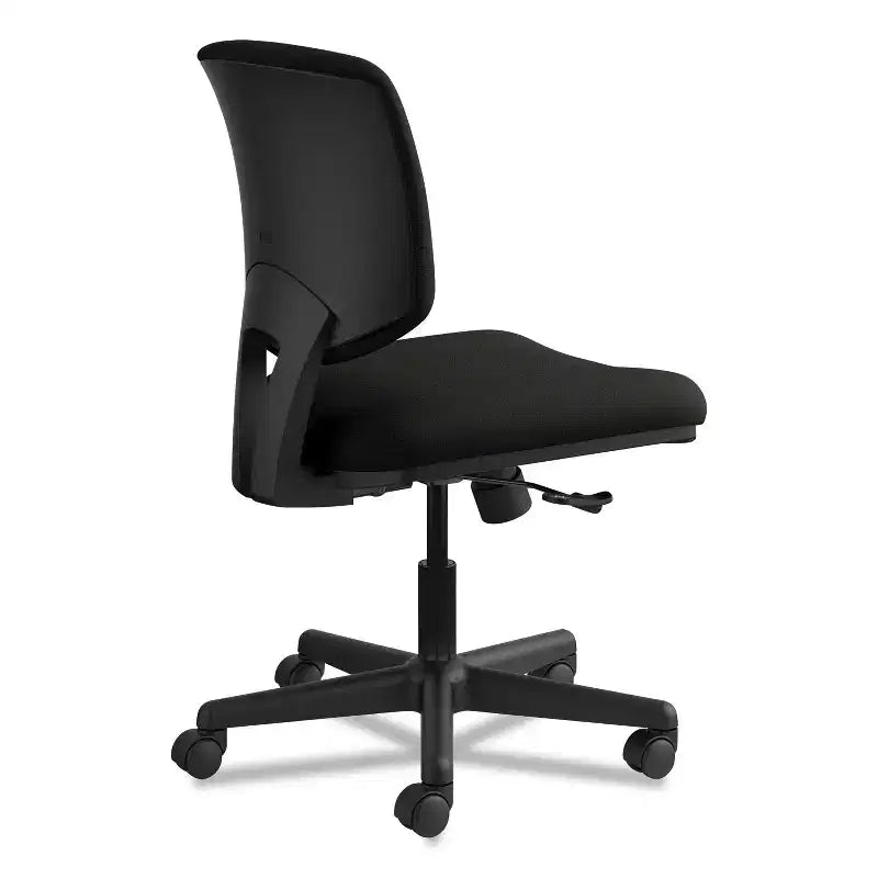 Sedia operativa in pelle serie Volt supporta fino a 113 kg, altezza seduta da 45,72 a 56,52 cm, nera