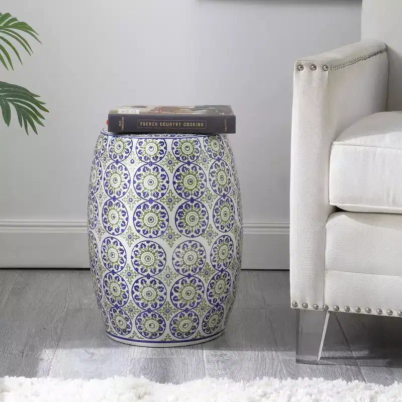 Sgabello/Tavolino d'appoggio in ceramica Suzani Lula 17.25