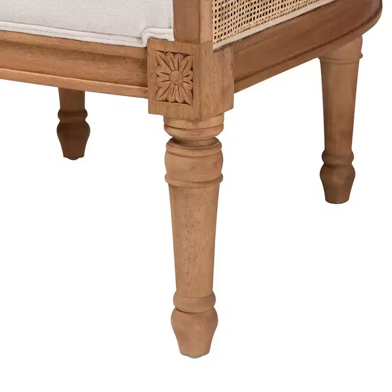 Poltrona d'Appoggio Bali & Pari Elizette in Tessuto e Legno
