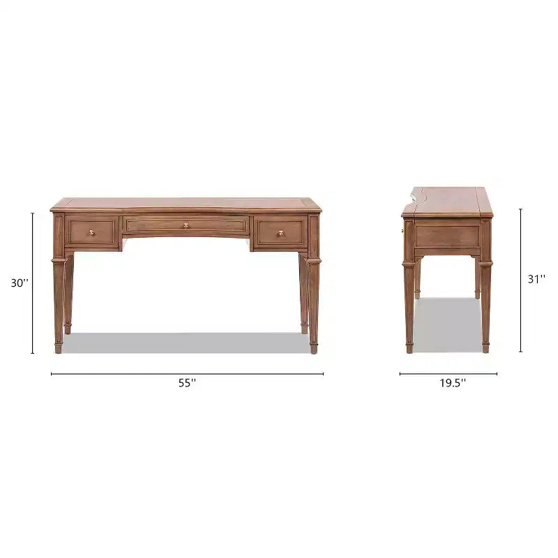 Scrivania direzionale in legno Dauphin 55 con 3 cassetti