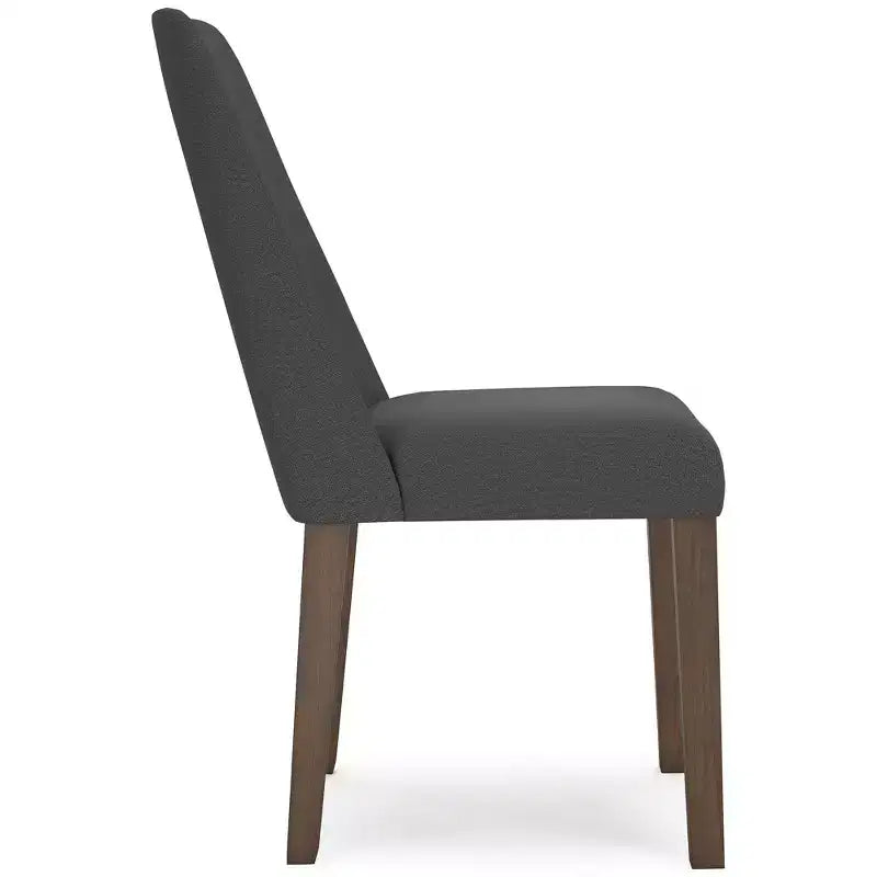 Sedia imbottita Lyncott per sala da pranzo moderna con cuscino in schiuma, grigio scuro e marrone