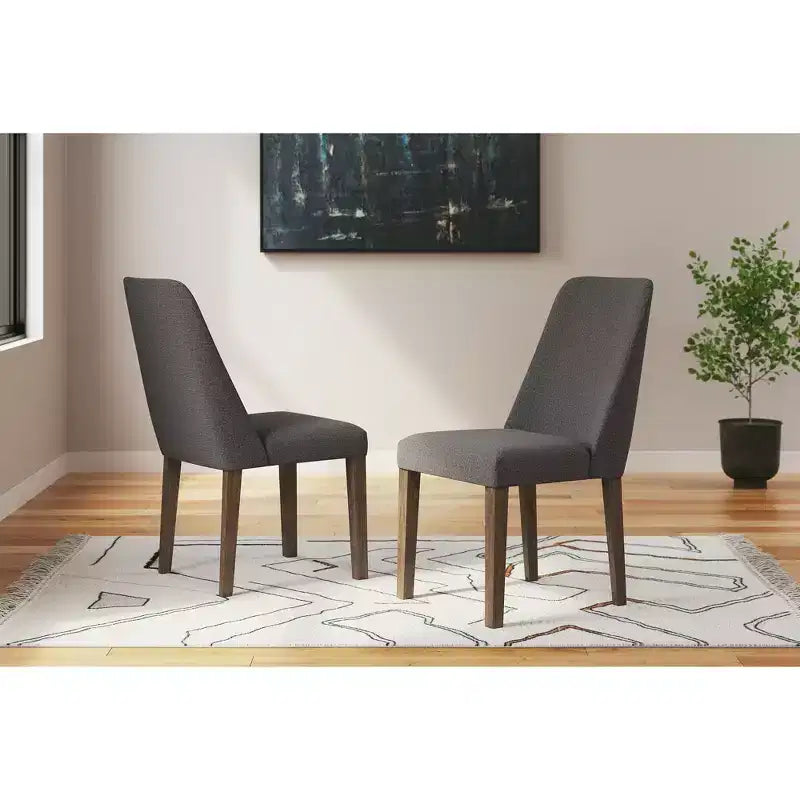 Sedia imbottita Lyncott per sala da pranzo moderna con cuscino in schiuma, grigio scuro e marrone