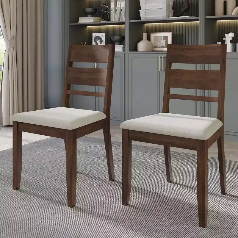 Sedia da pranzo in legno con rivestimento grigio caldo ( )