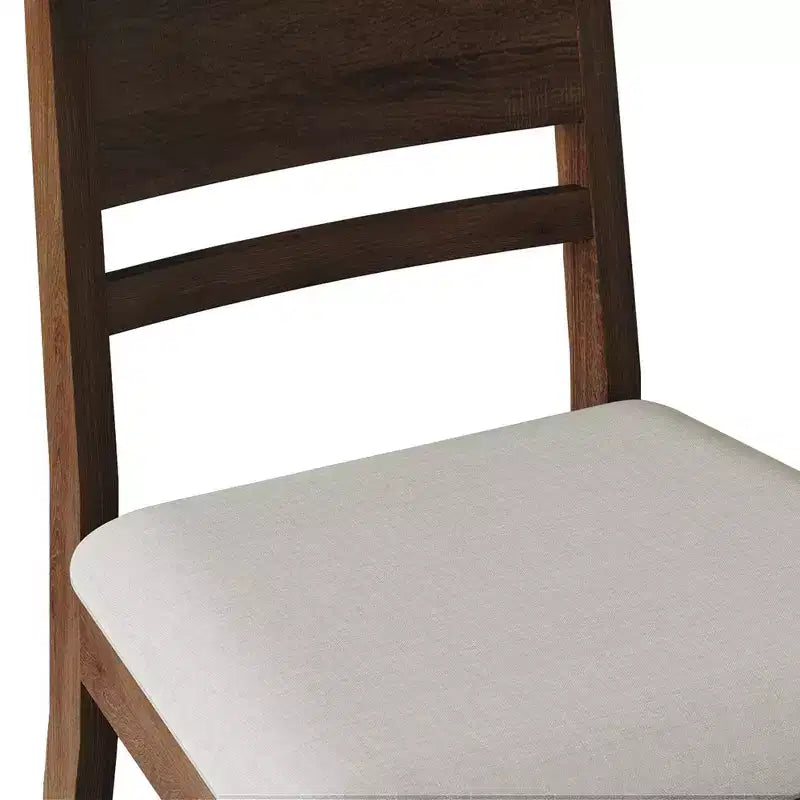 Sedia da pranzo in legno con rivestimento grigio caldo ( )