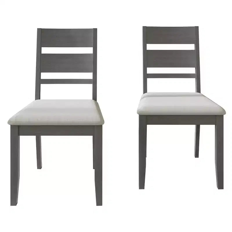 Sedia da pranzo in legno con rivestimento grigio caldo ( )
