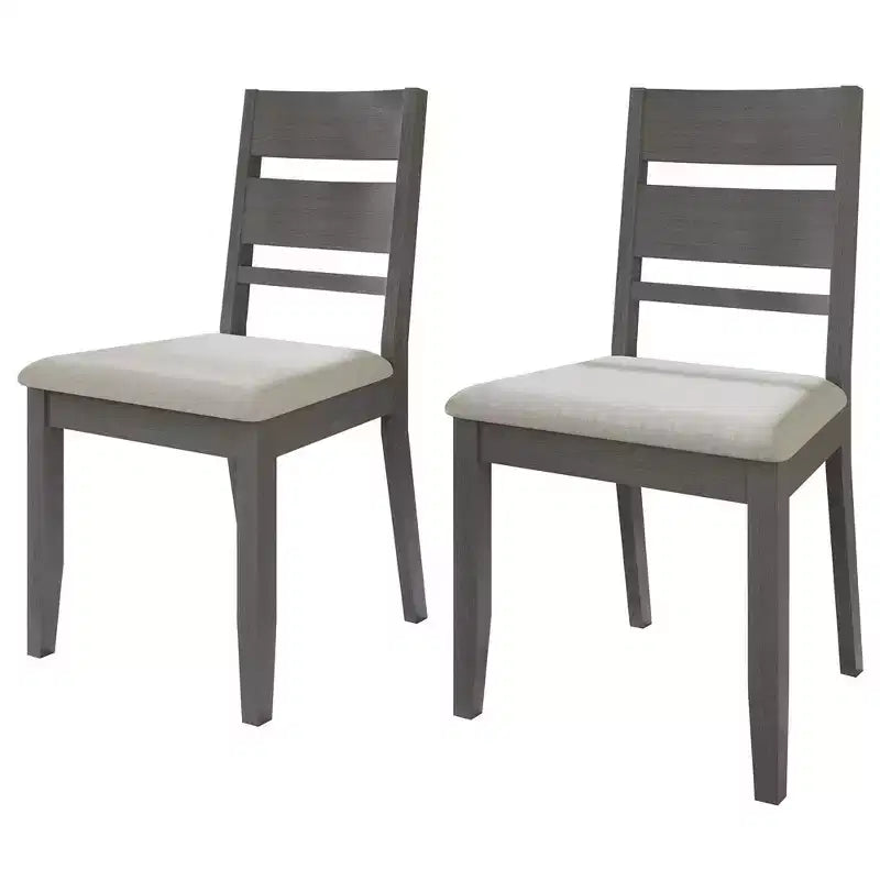 Sedia da pranzo in legno con rivestimento grigio caldo ( )