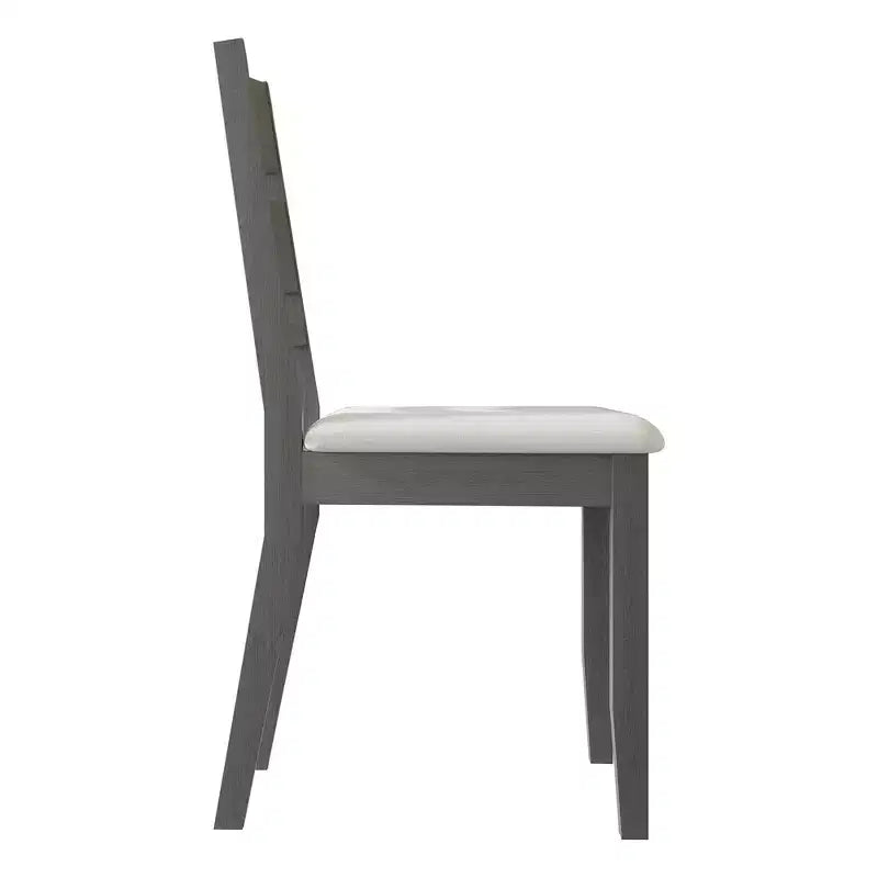 Sedia da pranzo in legno con rivestimento grigio caldo ( )
