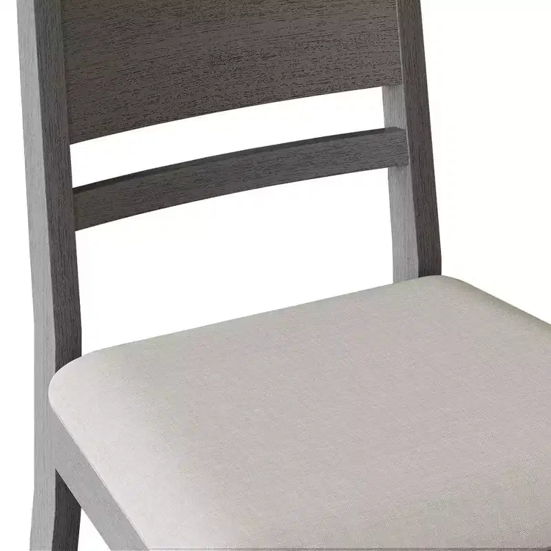 Sedia da pranzo in legno con rivestimento grigio caldo ( )
