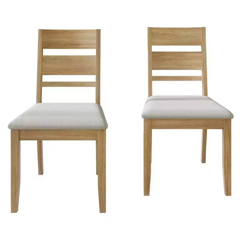 Sedia da pranzo in legno con rivestimento grigio caldo ( )