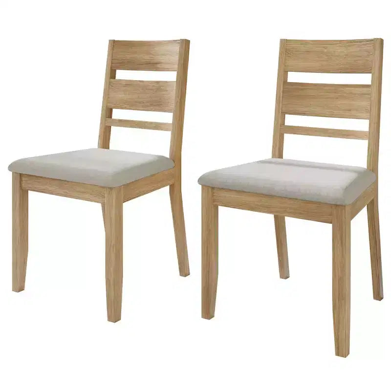 Sedia da pranzo in legno con rivestimento grigio caldo ( )