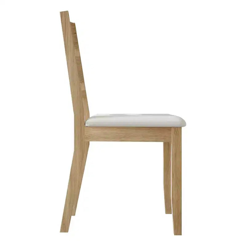 Sedia da pranzo in legno con rivestimento grigio caldo ( )