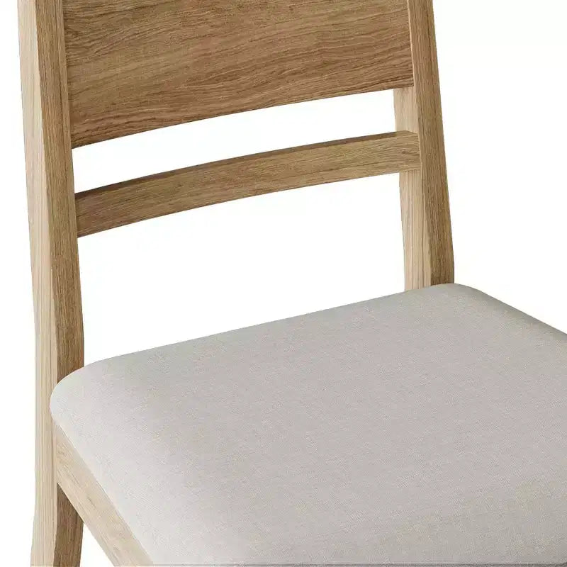 Sedia da pranzo in legno con rivestimento grigio caldo ( )