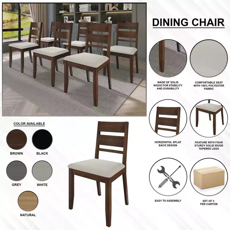 Sedia da pranzo in legno con rivestimento grigio caldo ( )