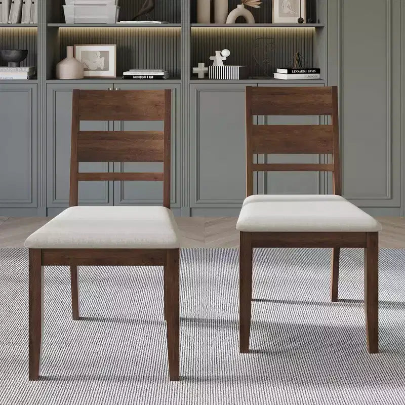Sedia da pranzo in legno con rivestimento grigio caldo ( )
