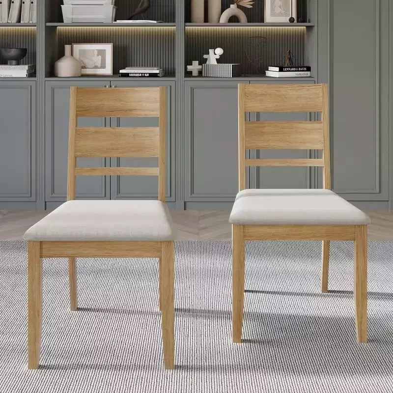 Sedia da pranzo in legno con rivestimento grigio caldo ( )