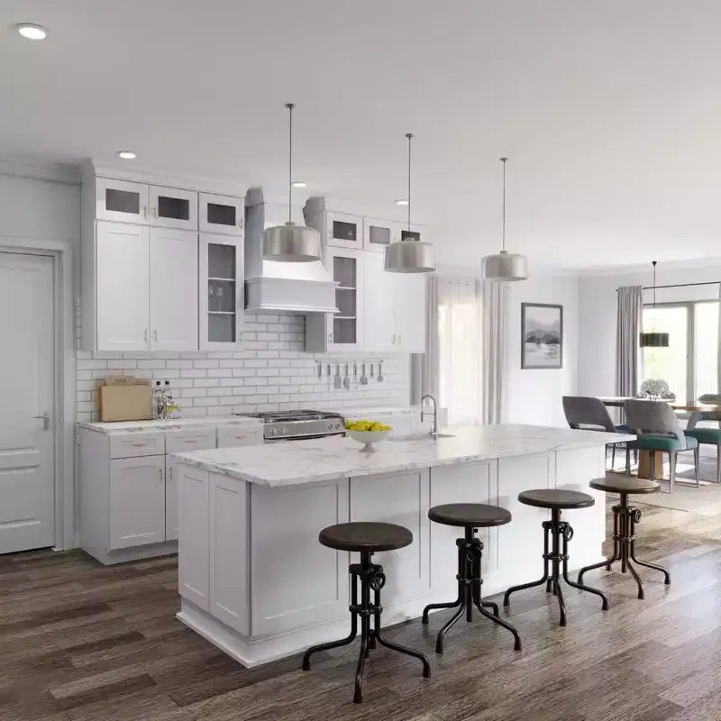 Mobile da cucina pensile cieco, stile shaker bianco, facile da montare, fai da te