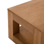 Tavolino da caffè moderno rettangolare da 40" con ripiano, tavolo in legno massello con contenitore