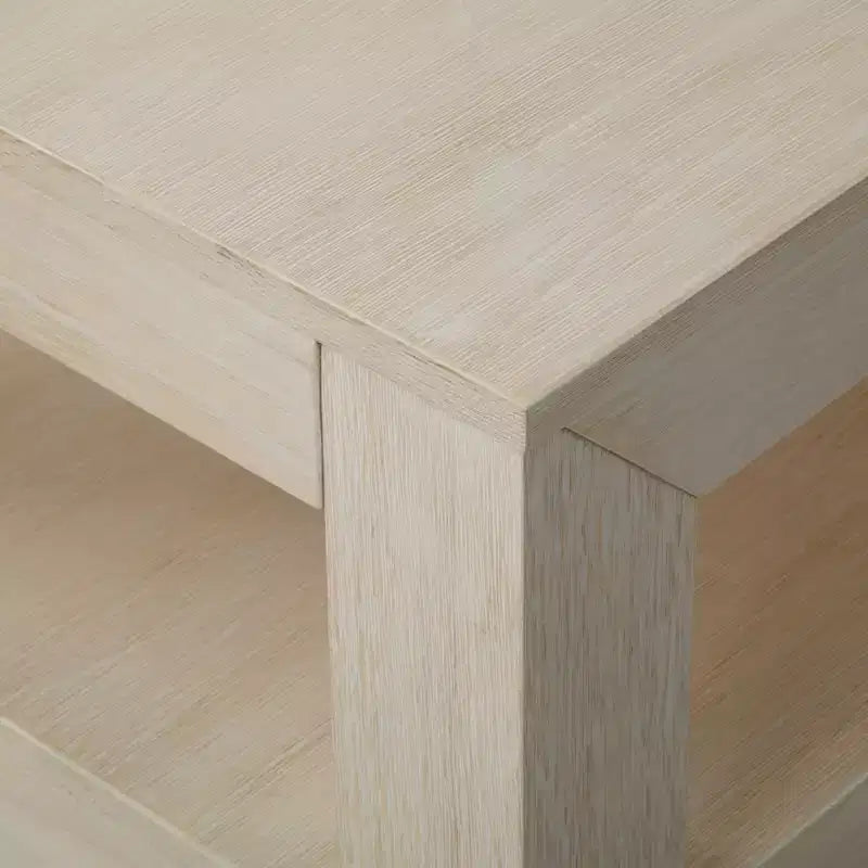 Tavolino da caffè moderno rettangolare da 40" con ripiano, tavolo in legno massello con contenitore