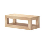 Tavolino da caffè moderno rettangolare da 40" con ripiano, tavolo in legno massello con contenitore
