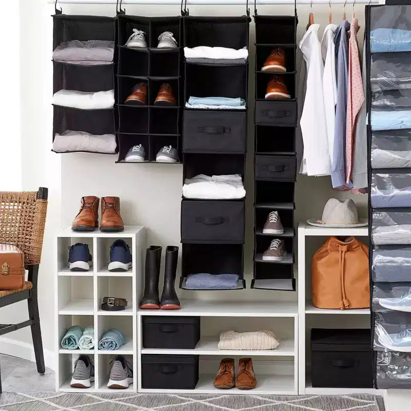 Organizzatore pensile a 3 scomparti in lino