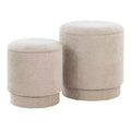 LumiSource Marla Upholstered Ottoman Set