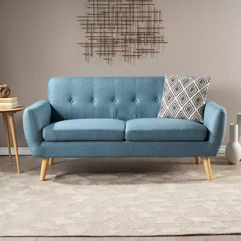 Divano a 2 posti Sheena Mid-Century Modern 67.25, imbottito e trapuntato