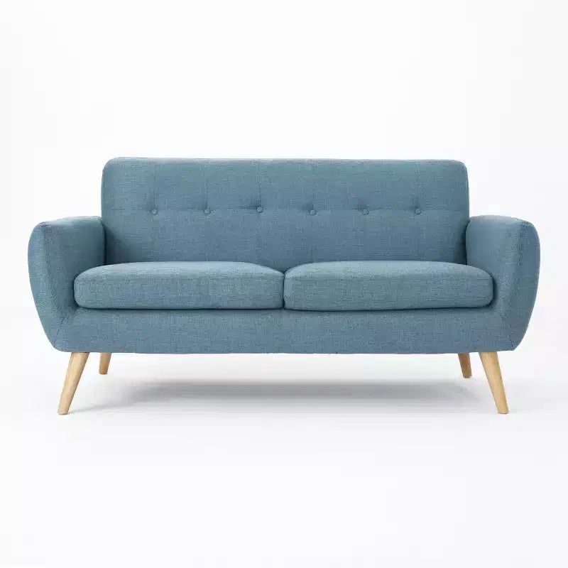 GDFStudio Sheena Mid Century Modern 67.25  Upholstered Tufted 2 Seater Sofa