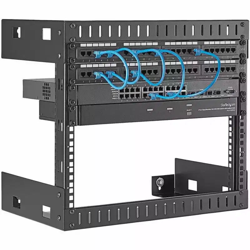 Rack per apparecchiature 8U con montaggio a parete e struttura aperta, profondità 30,5 cm RK812WALLO