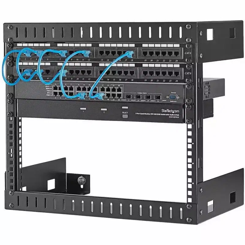 Rack per apparecchiature 8U con montaggio a parete e struttura aperta, profondità 30,5 cm RK812WALLO